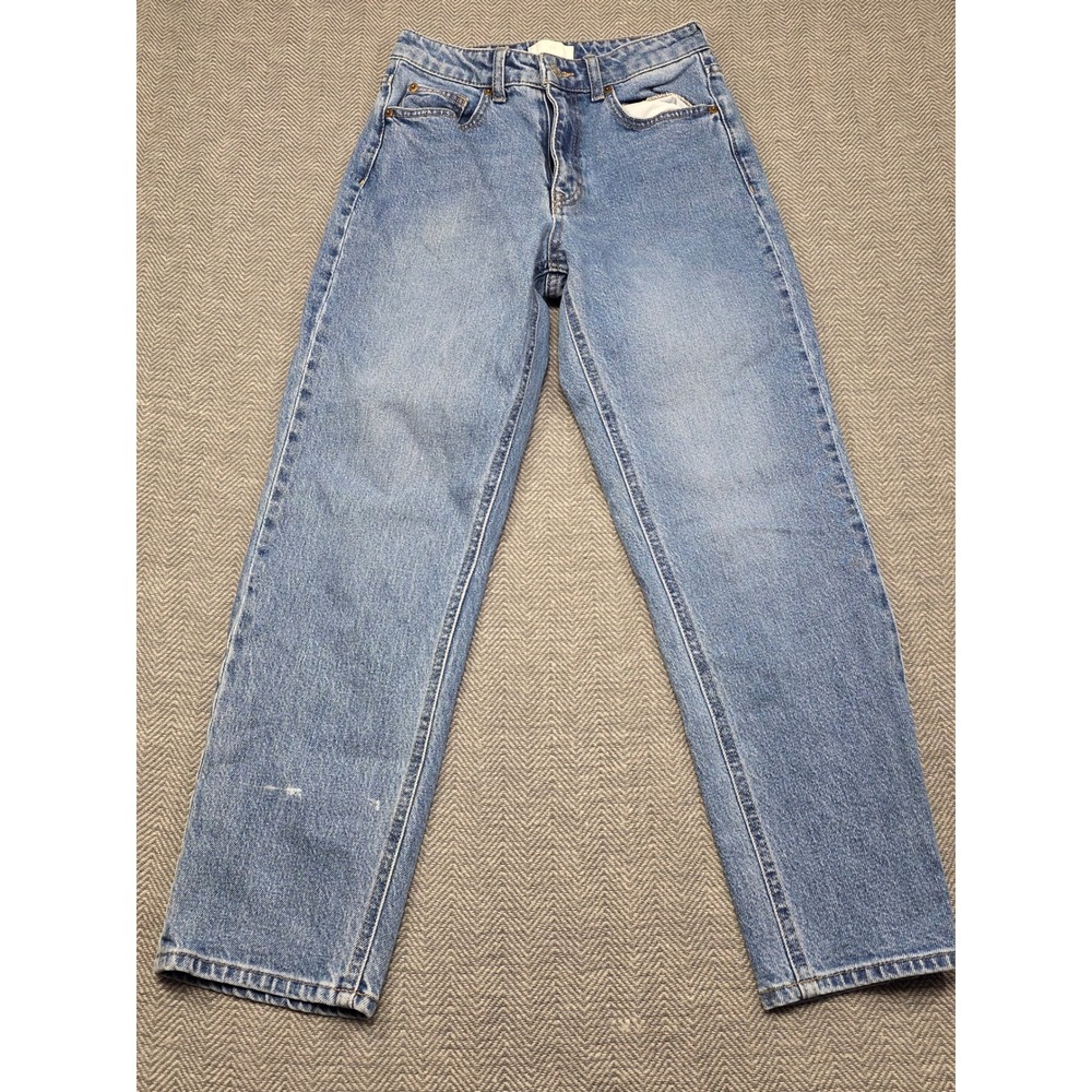 HM Womens High Rise Straight Leg Light Wash Blue Denim Jeans US 4‎ EUR 36